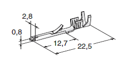 [1108060] For SEAL CONNECTORS - DIN 46343 for car radio - Cable cross-section: 0.5-1mm² - Material: CuSn-Sn 
