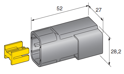 [4440400] 2-WAY POWER CONNECTORS - MALE holder - Color: black 