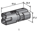 [4540420] DISCONTINUED - 1-WAY POWER CONNECTORS - MALE HOUSING polarized Color: gray 