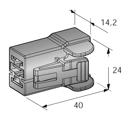 [4540340] 2-WAY POWER CONNECTORS - FEMALE HOUSING polarized - Color: gray / without secondary lock and CPA