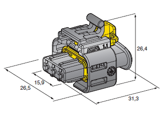 [4510880] HP6 2,3 & 4-WAY FEMALE holder black CODE 2 black 