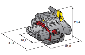 [4510891] HP6 2,3 & 4-WAY FEMALE holder black CODE 1 black 
