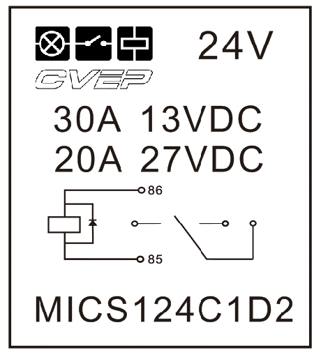 [MICS124C1D2] Microrelay 24V - Changer - 10/20A - Diode - sealed