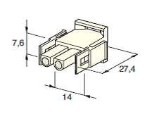 [4426030] MATE-N-LOK MALE holder white 2-pol. 