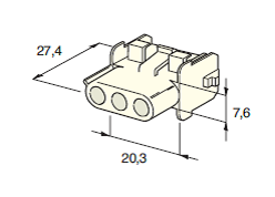 [4426060] MATE-N-LOCK FEMALE holder white 3-pol. 