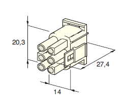 [4426110] MATE-N-LOCK MALE holder white 6-pol. 