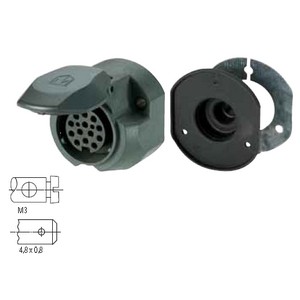 [6.90010.001-B] Socket 12V - 13-way - ISO 11 446 - Screw Terminals - rear fog light interruption