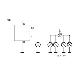 [BG30.1E10.200W] Flasher unit electronic universal 9-30V - 10-200W - 30x30x40mm