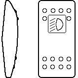 [VVA9C48-100] Carling Wippe Contura II - schwarz - Pos 1. Linse weiß Symbol "Abblendlicht"