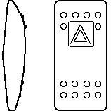 [VVA9C70-100] Carling Wippe Contura II - schwarz - Pos 1. Linse weiß Symbol "Warnblicklicht"