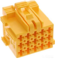 [967623-3] Connector female, unpopulated, 15-pin, straight, 3-row, colour: yellow