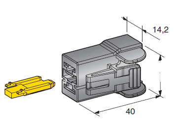 [4440300] 2-WAY POWER CONNECTORS - FEMALE HOUSING - without CPA, with secondary lock - color: black 
