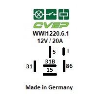 [WWI1220.6.1] Wiper-Wash Interval Relay 12V - 20A - Interval 5sec - Overrun 4sec. - bracket optional