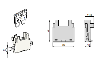 [0300341] Inline - UniVal fuse holder with Terminal 6,3mm