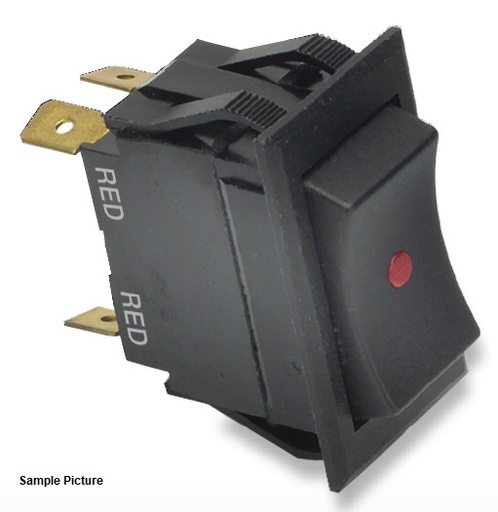 [LS1585-13-BL-BL-24] Carling Rocker Switch LS-Series 24V - (ON)-OFF-(ON) - Illumination red-white-green - Wire Leads