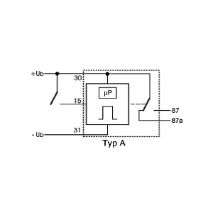 [SHR20100000] Schrittschaltrelais 24V - Eingang: neg. - Ausgang: 40A/30A Wechsler - Strom: 25/10A - Untergruppe: Typ A - Lasdche: optional