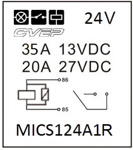 [MICS124A1R] Microrelais - 24V - Wechsler - 15A/20A - Widerstand - vergossen (copy)