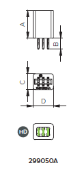 [299050-ABK] Plug housing single contact for ATO fuses