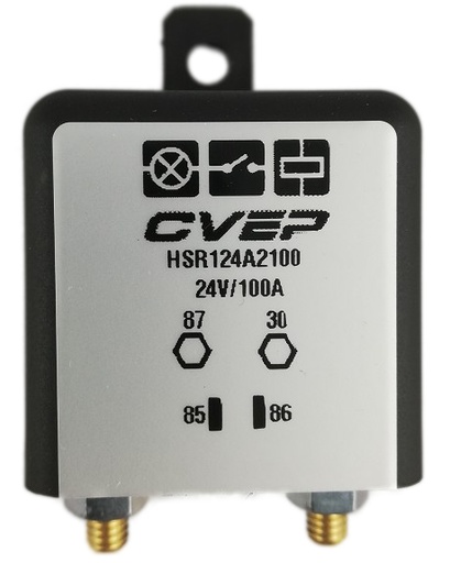 [HSR124A2100] Powerrelay 24V - Closer - 100A - with bracket - Terminals: 2xM6 / 2x6,3mm 