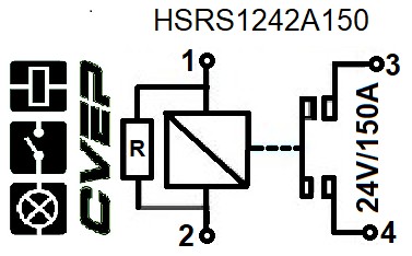 [HSRS1242A150D2] Powerrelais - 24V - 150A - Doppelschließer - 2x M6 Bolzen / 2-poliger Steckeranschluss - 2 x seitl. Lasche (copy)