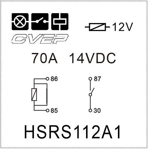 [HSRS112A1] Powerrelay 12V - Closer - 70A - without bracket - sealed