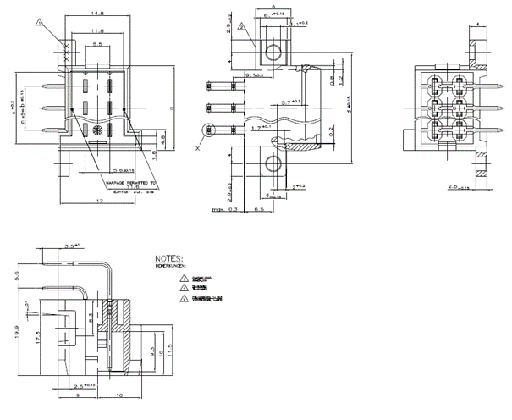 [828801-2] JPT Connector Housing - 2x3-way - Terminals 90° - black