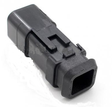 [DT04-6P-EE01] Deutsch Pin housing 6-pin DT series - without retaining wedge - Version EE01 - for rubber grommet connection
