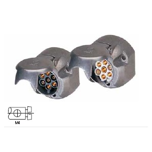 [6.00773.991] Trailer plug 12 V, 7-pin, socket according to ISO 3732, S version, metal, with screw contacts 